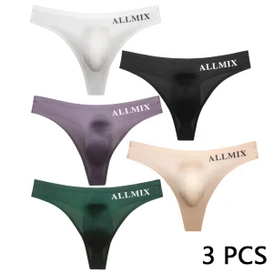 3 PCS Sexy Transparent Men Thongs